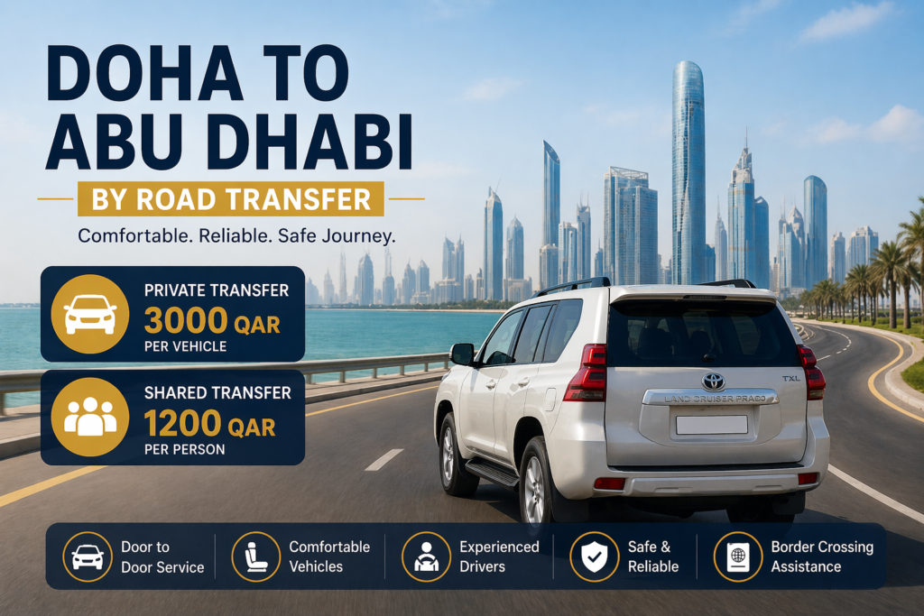Doha To Abu Dhabi By Road Transfer